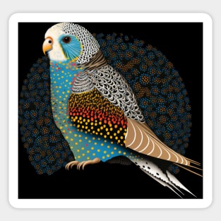 Aboriginal Art Inspired Bird a digital dot art painting Sticker